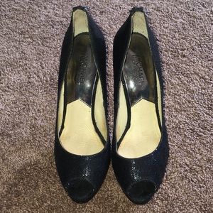 Michael Kirs Black Sparkly High Heels
